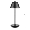 Tischlampe mit eingebautem Akku | Nachtlicht mit drei Leuchtfarben | Stimmungsvolle Lampe für Hotel, Restaurant | HJA15-SCHWARZ