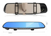 4.3 Zoll TFT LCD Rückspiegel Dashcam mit Rückfahrkamera Eingang | Loop-Aufnahme und G-Sensor, Parküberwachung, Full HD