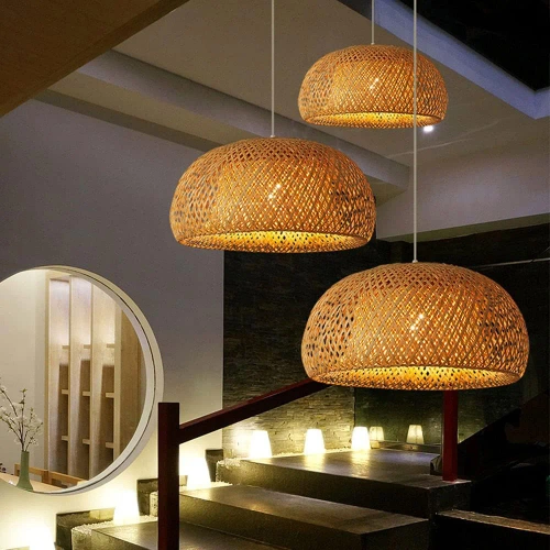 Natürliche Bambuslampe | BOHO geflochten | 80cm