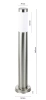 Garten Stehleuchte, runder Sockel für E27 Glühbirne | 230V Stromversorgung, Edelstahl | Inox, 65cm | LLR-65CM