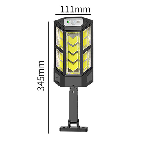 Garten Solar-LED-Lampe mit Bewegungs- und Dämmerungssensor in Größe M | IP65 | 124 LED-COB-Lampen | IR-Fernbedienung | LD-05-M