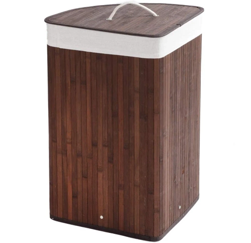 Wäschekorb | 60 l | bambus, holz, einteilig, eckig | AYL-60L-DABR