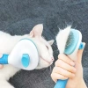 Hundekatzenhaarentfernungsbürste | Selbstreinigende Tierpflegebürste | PSC-195-BLUE