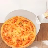 Stahl-Pizzaschaufel | Brot- und Gebäckschieber | Runde Ofenschaufel | MD-120-SILVER