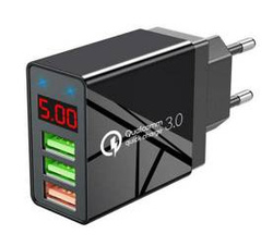 Schnellladegerät 3x USB mit LED-Display | Schnellladung Quick Charge 3.0 | CA-006