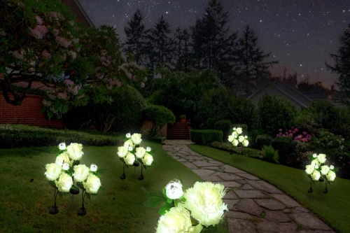 Solarblume | Solar-LED-Gartenlaterne Peonia weiß | 80 cm, 600 mAh | FLD-10-WHITE