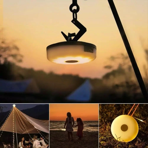 LED-Campinglampe mit 10 m Lichterkette, Powerbank, Magnet und integriertem 2.000 mAh Akku | 5 Leuchtmodi | KQ-5004