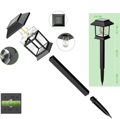 LED-Gartenleuchte | Solar, Erdspieß | HK-115B