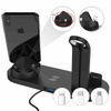 Wireless Dockingstation QI für Apple iPhone Airpods Watch | kabelloses Ladegerät 15W | 3 Stecker - USB-C / Lightning / Micro USB | WD-02