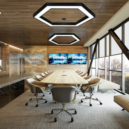 LED-Pendelleuchte | 80 W | Hexagon | Aluminium | CCD flimmerfrei | Ø 120x6 cm | LPL-002