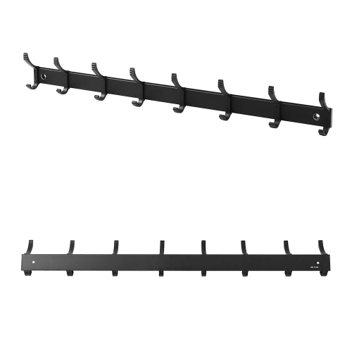 Wandhaken mit verschiebbaren Haken | Metallischer Badezimmer-Wandhaken | Kleider- oder Handtuchhalter | QH-8G-GREY