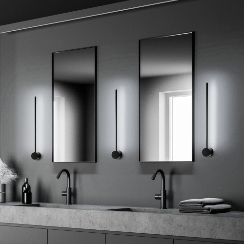Moderne Wandleuchte 60cm 10W | Schwarze Wandleuchte mit Drehmöglichkeit | LED-Lampe mit einer Farbtemperatur von 4000K | YG-W002