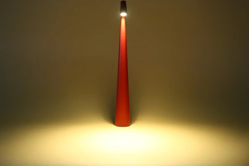 Tischlampe 43cm | Kabellose Nachtlichtlampe mit eingebautem Akku | Lampe mit Touch-Steuerung | HMS-455-RED