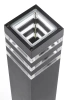 Gartenstandleuchte, quadratischer Aluminiummast, matt schwarz 90cm | 230V Stromversorgung, E27 Fassung | LLS-90CM