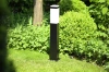 Gartenstandlampe, quadratischer Pfosten für E27-Glühbirne | 230V Stromversorgung, Edelstahl | Mattschwarz, 65cm | LLF-65CM