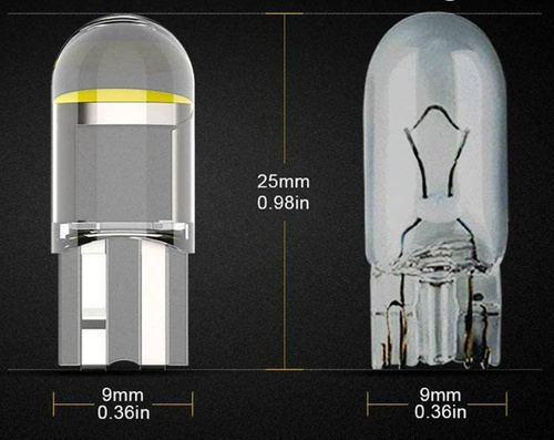 LED Birne W5W T10 HPC COB Transparent | Kristalline Beschichtung