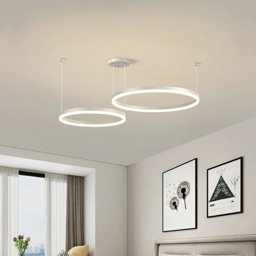 Zweiteilige moderne Pendelleuchte | LED | Weiß | RLK-C02-38W-W