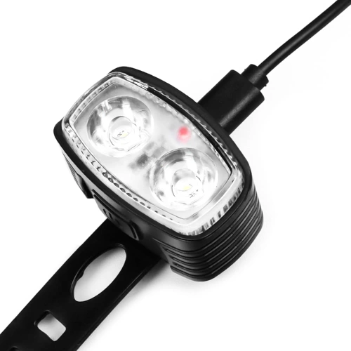 LED-Fahrradbeleuchtungsset | USB-Aufladung, Frontlicht weiß + Rücklicht rot, Akku integriert | BK-L8005