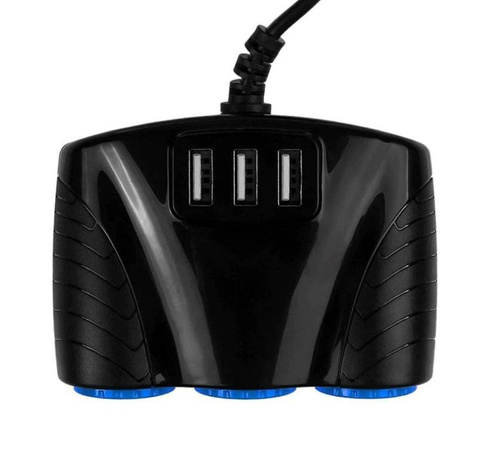 Zigarettenanzünder-Steckdose-Splitter 120W | 3 USB-Anschlüsse 3.1A | C08