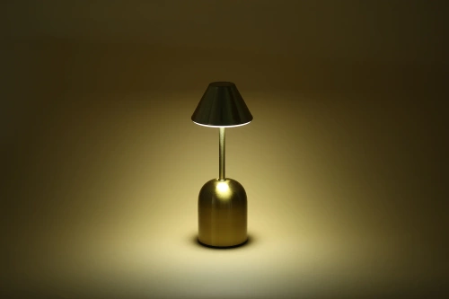 Kabellose Nachtlampe mit eingebautem 2000 mAh Akku | Moderne Tischleuchte mit einstellbarer Leistung und Lichtfarbe | YG-D020-Gold