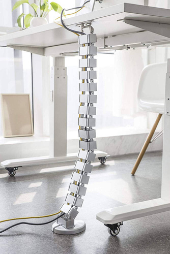 Kabel- und Drahtabdeckung 1,3m | Vertikaler Kabelkanal | Silber | QN-1501