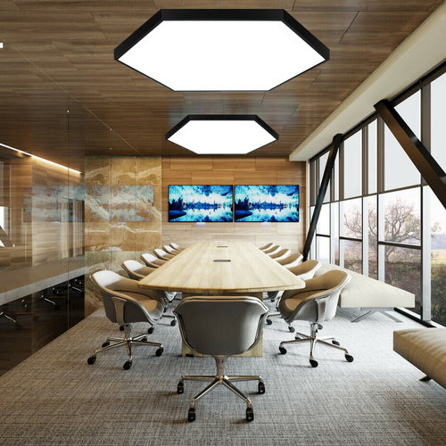 LED-Pendelleuchte | 120 W | vollflächiger Hexagon | aluminium | flimmerfrei CCD | Ø 120x6 cm | LPL-003