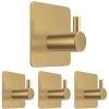 Goldener Haken für Kleidung, Geschirrtücher, Handtücher | Selbstklebende Halterung für Küchenzubehör | BXG-4PCS-GOLD