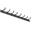 Wandhaken mit verschiebbaren Haken | Metallischer Badezimmer-Wandhaken | Kleider- oder Handtuchhalter | QH-8G-GREY