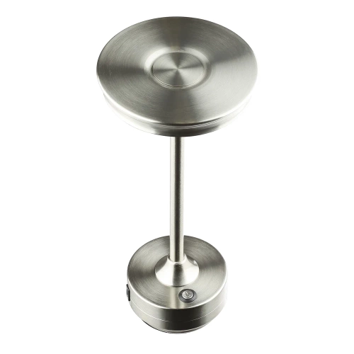 Tischleuchte mit integriertem Akku | Nachttischleuchte mit drei Lichtfarben | Stimmungsleuchte für Hotel, Restaurant | silber | HJA30-SILVER