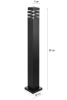 Gartenstandleuchte, quadratischer Aluminiummast, matt schwarz 90cm | 230V Stromversorgung, E27 Fassung | LLS-90CM