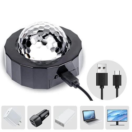 Mini-Disco-Kugel | Kabellos | USB | Für das Auto und Zuhause 