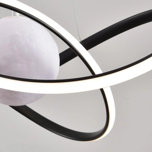 LED-Hängeleuchte 60W | Stilvolle Mond-3D-Lampe | RLT-50CM-60W-B