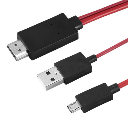 Adapter Micro-USB 11pin - HDMI | MHL | FullHD 1080p | 1,8m | HTM-2M