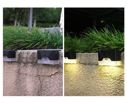 LED-Gartenleuchte Set | 4 Stück, solarbetrieben, zur Montage an Treppen, Zaun oder Geländer | BS-113