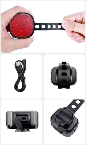 USB-C IP65 LED-Fahrradlicht-Set | Fahrradbeleuchtung vorne + hinten | 15 Beleuchtungsmodi | 05BR0013