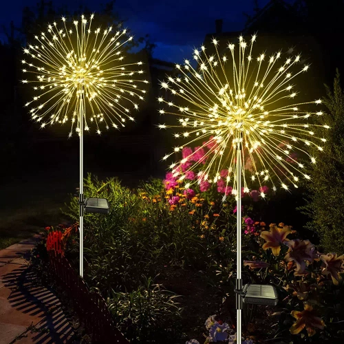 Solar-Gartenlaterne LED-Feuerwerk | 84cm, 600mAh, 200 LED-Lichter | LFW-B200-Warm