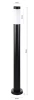 Stehende Gartenlaterne, runder Pfosten für E27-Glühbirne | 230V Stromversorgung, Edelstahl | Mattschwarz, 90cm | LLR-90CM