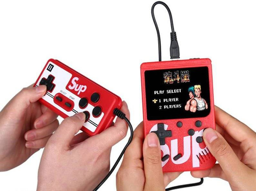 Mini tragbare Retro-Spielekonsole mit Controller | 400 Spiele 3.0 | RS400-Double