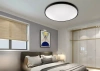 Schwarze, runde LED-Deckenleuchte 24W | Flimmerfreies Aufbaupanel | RLB-C30W-B