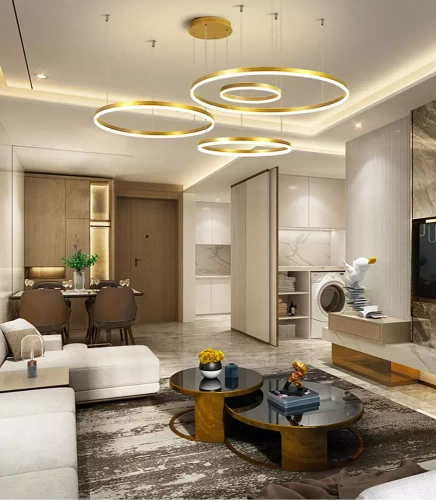 Mehrfachfunktionale moderne Hängeleuchte | LED | Gold | RLK-C04-136W-G