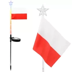 Garten Solar-LED-Laterne mit polnischer Flagge | 73cm 600mAh | FLD-12-PO