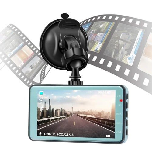 1296p-Auto-DVR mit Rückfahrkamera und 4-Zoll-Touchscreen – G-Sensor, WDR, Parken, 2 Kameras | 2-in-1-Auto-DVR mit Touchscreen und Rückfahrfunktion – 1296p, G-Sensor, WDR, Loop-Aufnahme | PZ-V12-Dual