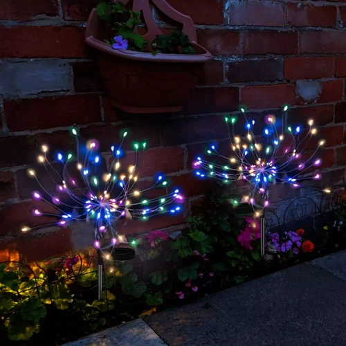Garten Solar LED Feuerwerk Laterne | 84cm, 600mAh, 200 RGB LED | LFW-B200-Color