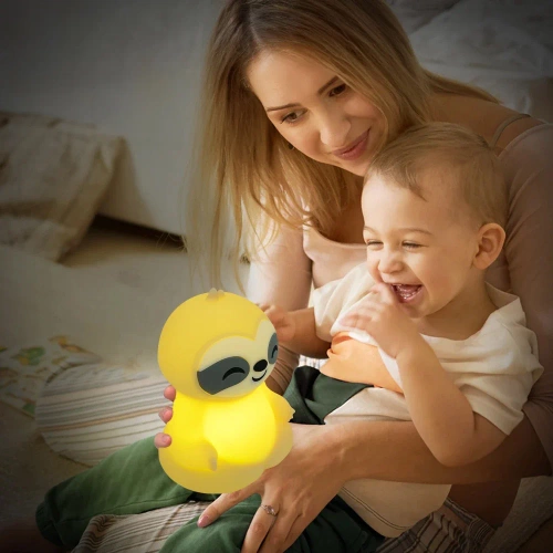 LED Silikon Nachtlicht Faultier | Tragbare Kinderlampe 9 Lichtfarben | JL-243
