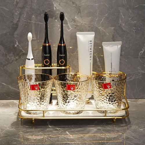 Badezimmerregal | Organizer für Zahnpasta, Zahnbürsten und Kosmetikartikel | weiß | TCT-611-WHITE