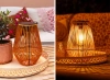 Kabellose Solarlampe | Gartenlampe mit Halterung | JX21-Bambus