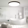 Schwarze, runde LED-Deckenleuchte 24W | Flimmerfreies Aufbaupanel | RLB-C30W-B