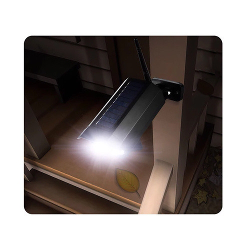 Solar-Gartenlampe mit LED, Bewegungs- und Dämmerungssensor | Kamerablende | IP65 | 42 SMD-LEDs | IR-Fernbedienung | AH016-42
