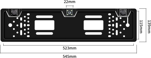 Kennzeichenrahmen mit Rückfahrkamera und Parksensoren – 3in1 | Rückfahrkamerarahmen mit Sensoren – Weitwinkel, LED, wasserdicht IP67