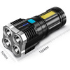 Multifunktions-Taschenlampe 4x LED + COB mit integriertem Akku | 1000lm, 4 Leuchtmodi, bis zu 8 Stunden Betriebsdauer | TL-S03